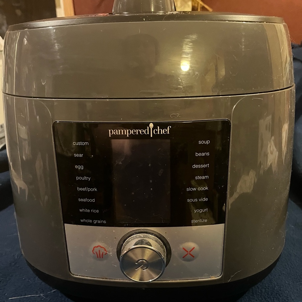 Pampered Chef Gray Electric Multi Cooker with Digital Control
